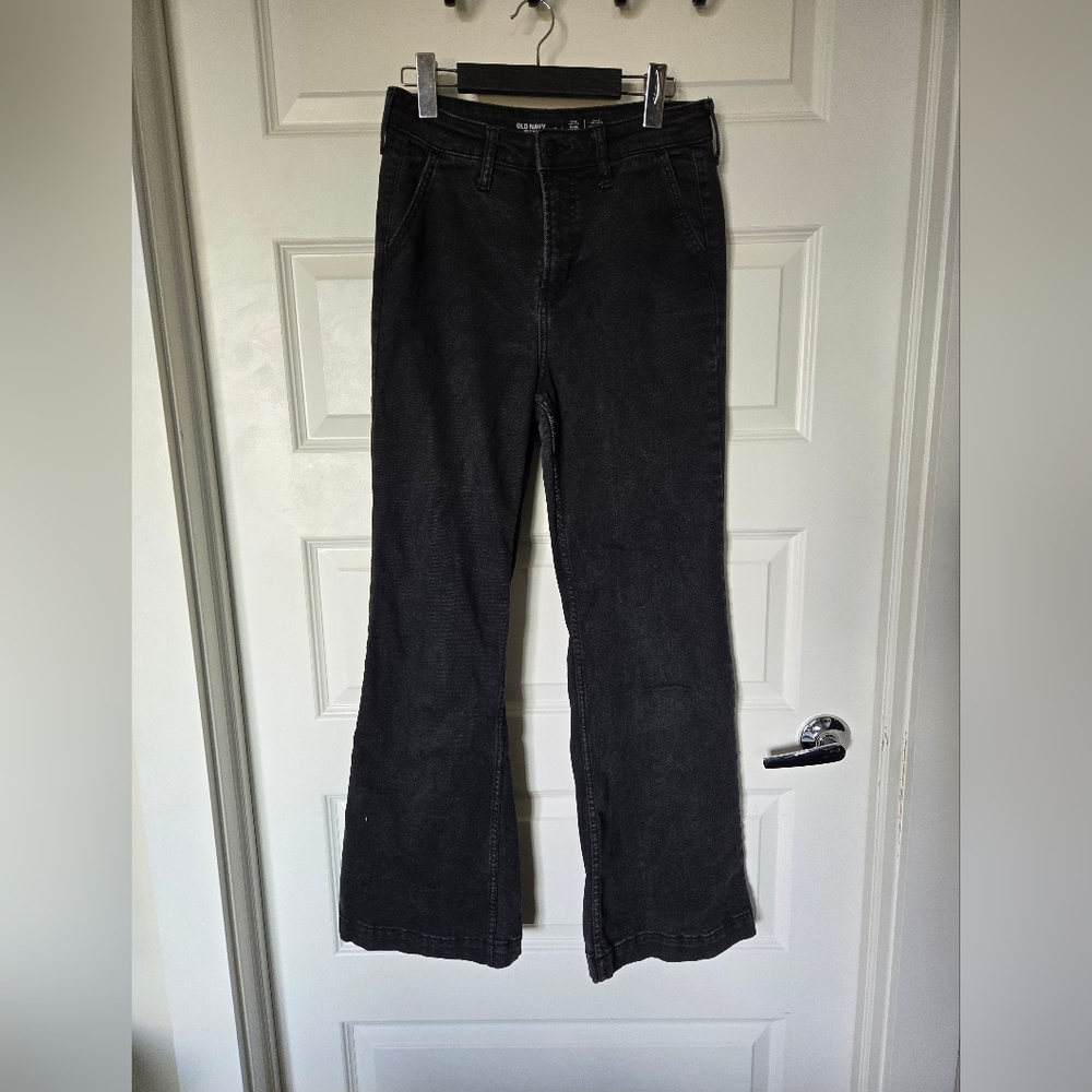 Old Navy Black Denim Flared Jeans - Size 6